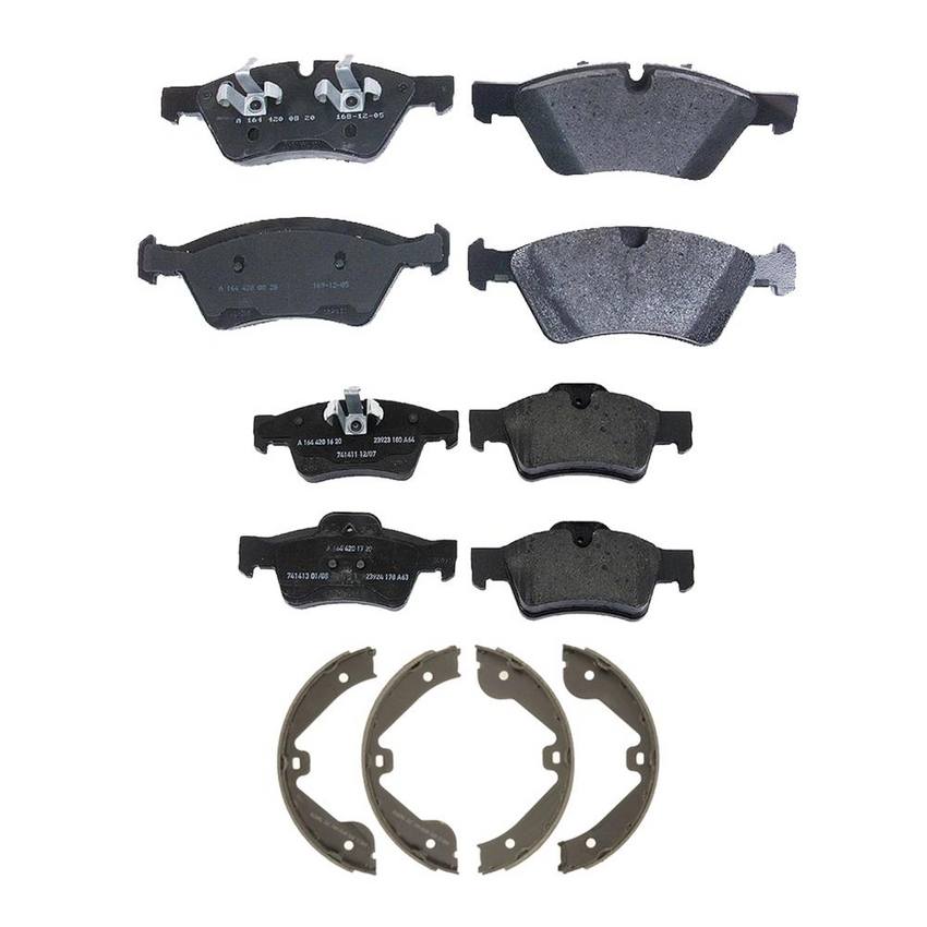 Mercedes Disc Brake Pad Set Kit - Front and Rear (With Shoes) 164420222064